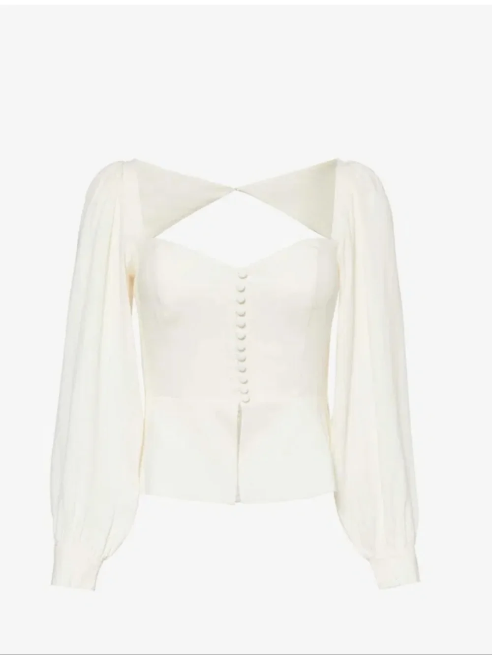 REFORMATIONKatana Sweetheart-Neckline Woven-Blend Top